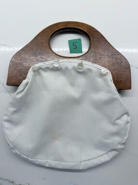 Vintage Bermuda Bag Wooden Handles 10 Inch Regular Size
